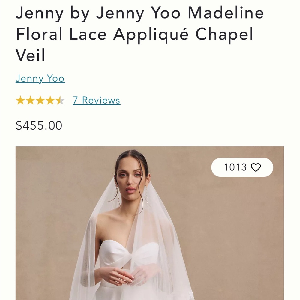 Anthropologie Jenny Yoo Madeline Wedding Lace Veil